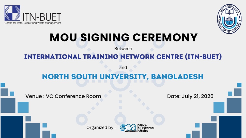MOU signing ceremony with International Training Network Center (ITN-BUET)